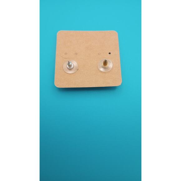 Lapis Lazuli Triangle Stud Earrings Blue Gold Pierced - Picture 2 of 3